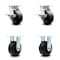 Service Caster 5 Inch Kingpinless Polyolefin Wheel Caster Brakes 2 Rigid, 2PK SCC-KP30S520-POR-SLB-2-R-2 - alternate 1
